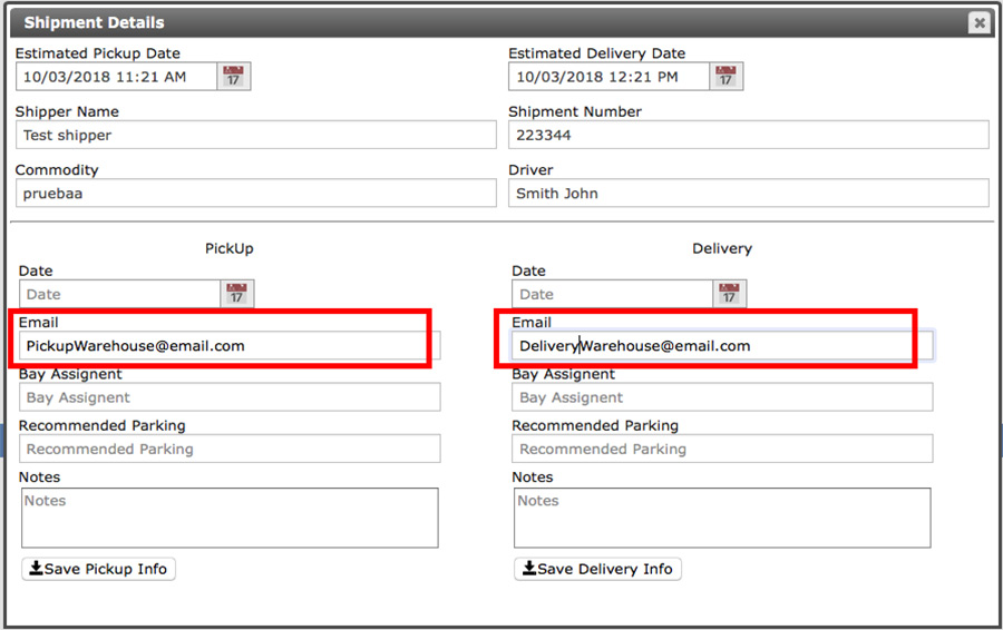 Shipment Details